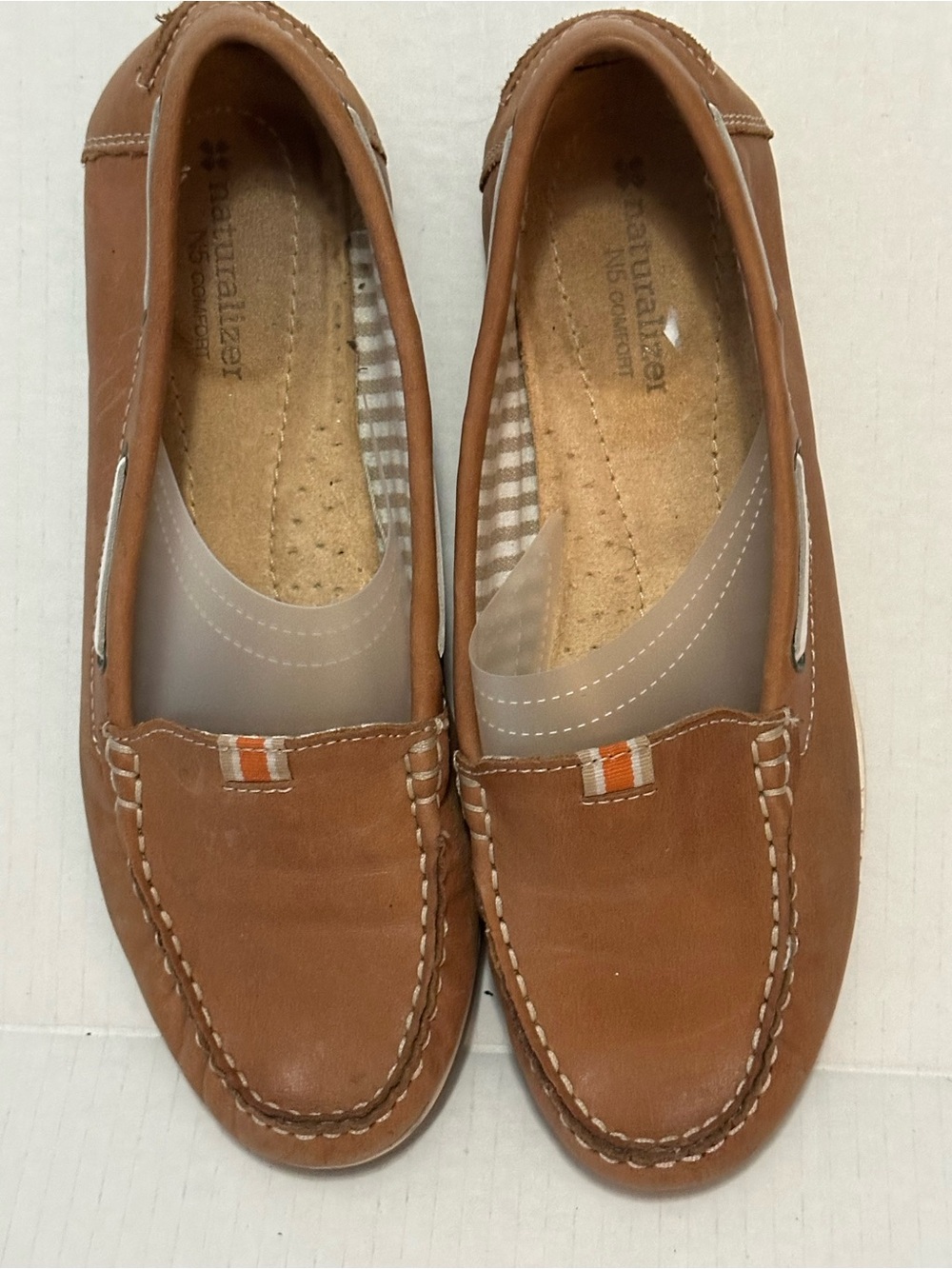 Naturalizer N5 Comfort Womens 9M Brown Leather Boat Shoes Loafers Moc Toe